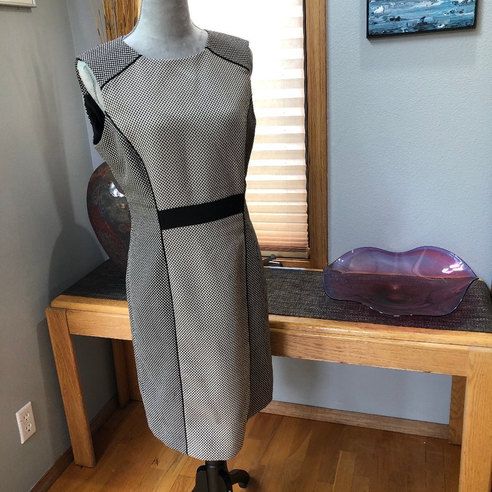 TAHARI by Arthur S. Levine Women's Sleeveless Sheath Dress, Size 10, Black/Tan